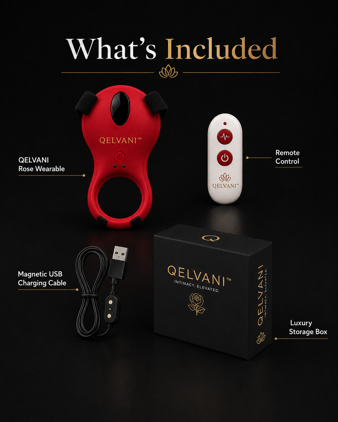 QELVANI™ Wearable Rose for Couples | App + Remote Control